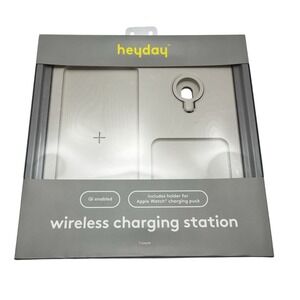 Heyday 10W Qi Wireless Charging Station (phone/watch) -‎ Stone White New
